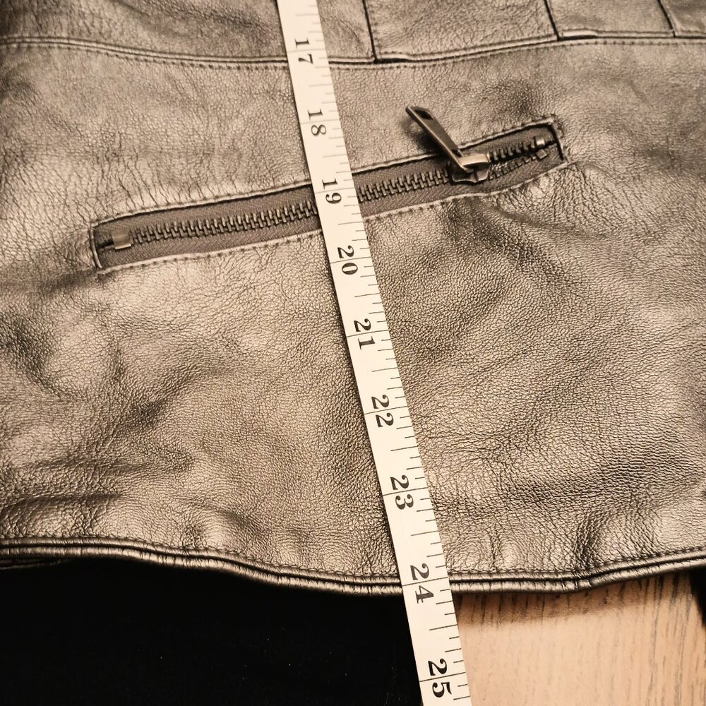 Baccini Size L Pewter Faux Leather Jacket (NWT) - Picture 8 of 15